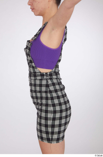 Jessie Clark casual dressed purple short bra top tartan check…